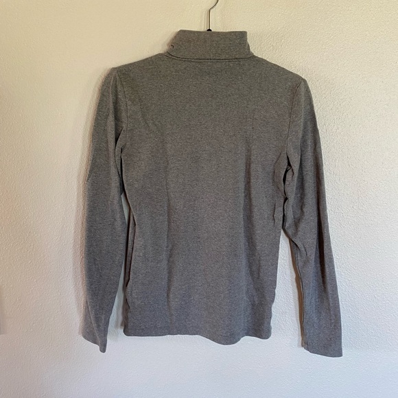 J. Crew Gray Ribbed Turtleneck Top - Picture 3 of 3